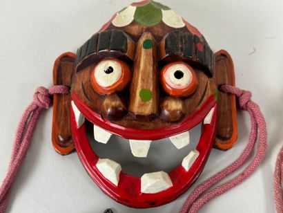 CORÉE, XXe.
Série de 4 masques de théâtre...