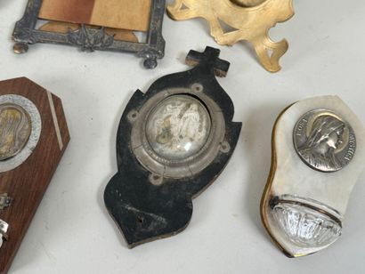 Collection of holy water fonts and small...