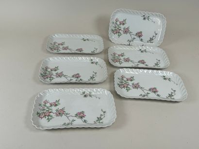 HAVILAND in LIMOGES.
Series of 6 rectangular...