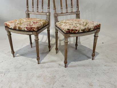 Pair of molded and lacquered wood chairs,...