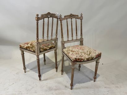Pair of molded and lacquered wood chairs,...