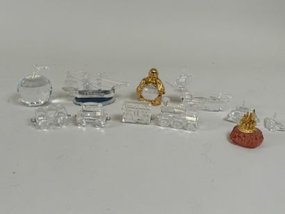 SWAROVSKI.
Lot of 8 small subjects in faceted...
