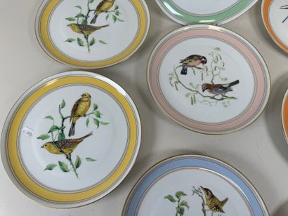 HAVILAND in LIMOGES.
Series of 8 polychrome...