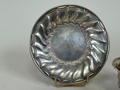 Silver cup and saucer, Minerve hallmark,...