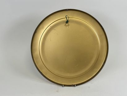 Circular witch mirror in brass, boat style.
20th...