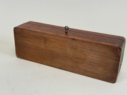Rectangular glove box in wood and veneer...