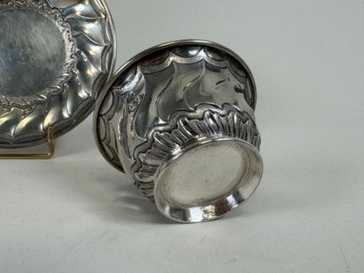 Silver cup and saucer, Minerve hallmark,...
