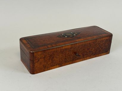 Rectangular glove box in wood and veneer...