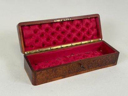 Rectangular glove box in wood and veneer...