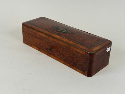 Rectangular glove box in wood and veneer...