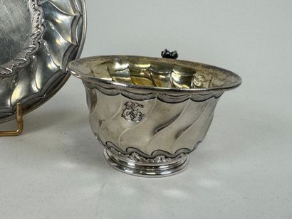 Silver cup and saucer, Minerve hallmark,...