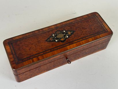 Rectangular glove box in wood and veneer...