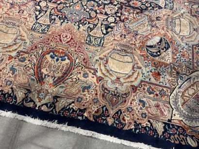 Large hand-knotted wool carpet with foliate...