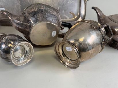 Silver-plated metal coffee service with string...