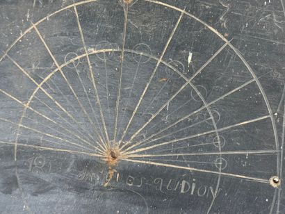 Rectangular sundial with engraved slate bezel,...