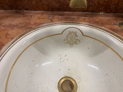 Bathroom cabinet, marble top, pitchpin base,...
