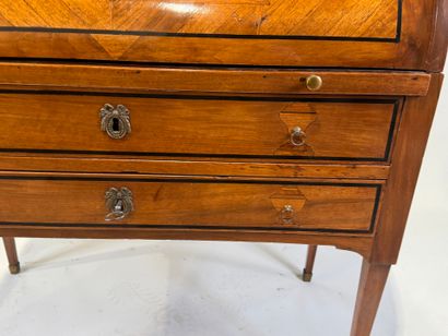 Inlaid wood cylinder desk decorated with...