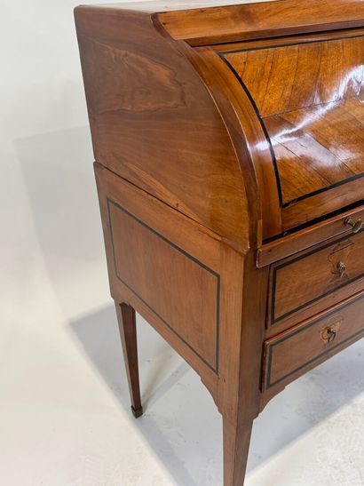 Inlaid wood cylinder desk decorated with...