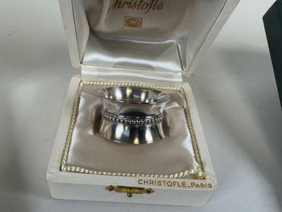 Silver-plated lot including:
- CHRISTOFLE.
Baptismal...