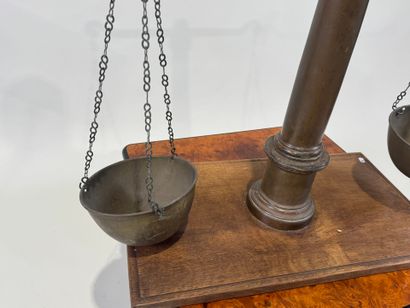 Large brass and bronze trade scale with later...
