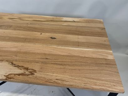 Rectangular wooden table, black lacquered...