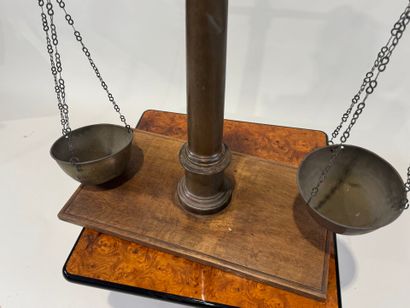 Large brass and bronze trade scale with later...