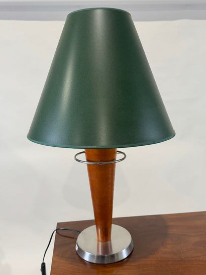 Desk lamp in wood, metal and plastic.
Electrified.
H....