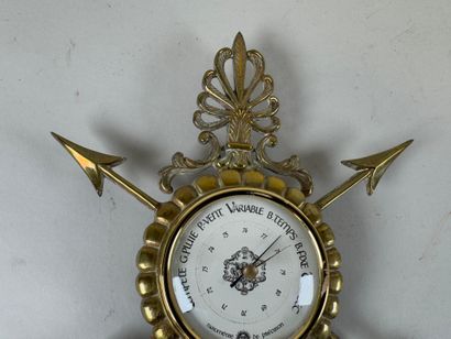 Bronze Precision Barometer with arrows and...