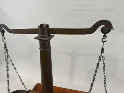 Large brass and bronze trade scale with later...