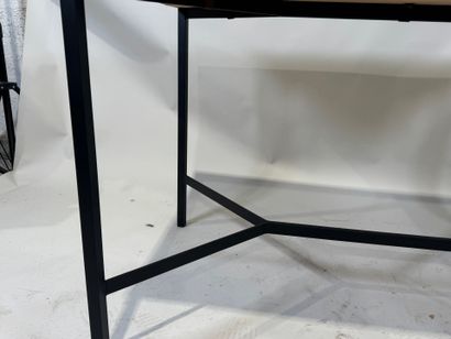Rectangular wooden table, black lacquered...