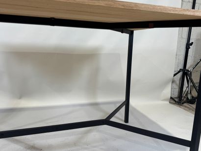 Rectangular wooden table, black lacquered...