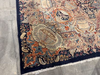 Large hand-knotted wool carpet with foliate...