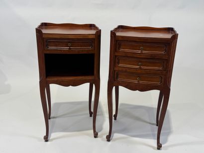 Two molded cherrywood headboards, one opening...