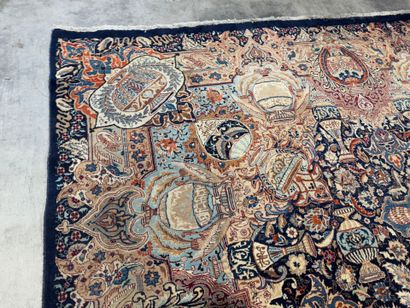 Large hand-knotted wool carpet with foliate...
