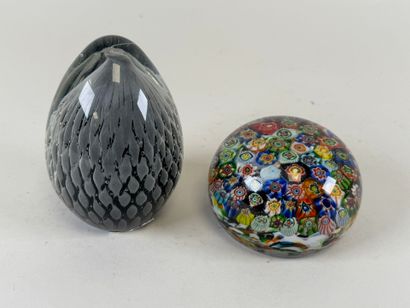 Sulfide ball or paperweight in colored glass...