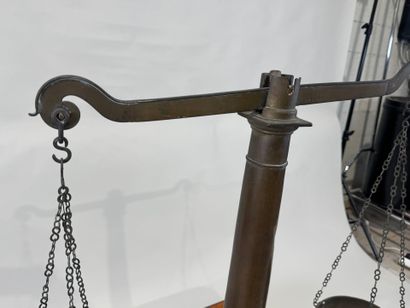Large brass and bronze trade scale with later...