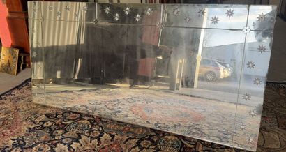 Large rectangular mirror with flower design.
190...