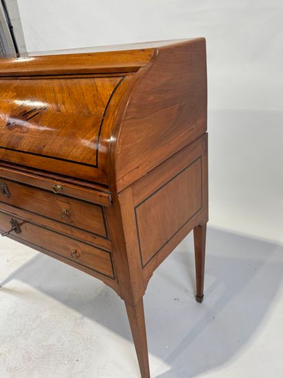 Inlaid wood cylinder desk decorated with...