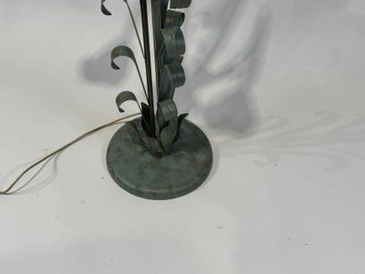 Floor lamp in green and gold lacquered metal,...