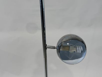 Chrome-plated metal reading lamp with two...