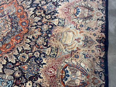 Large hand-knotted wool carpet with foliate...