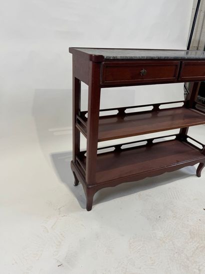 Small mahogany bookcase sideboard opening...