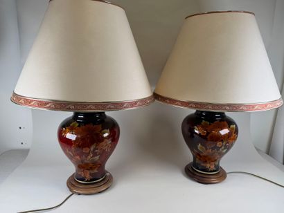 Louis DRIMMER (20th).
Pair of polychrome...