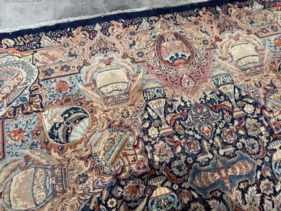 Large hand-knotted wool carpet with foliate...