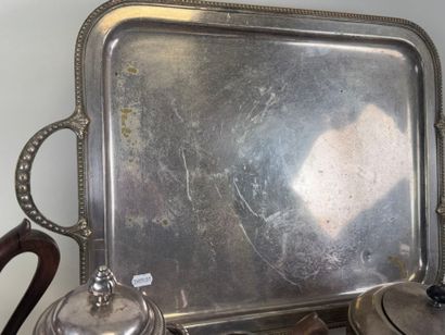 Silver-plated metal coffee service with string...