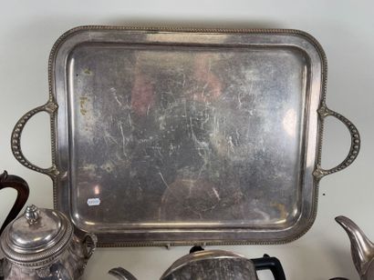 Silver-plated metal coffee service with string...