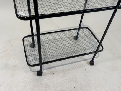 IKEA.
Black lacquered metal serving table...