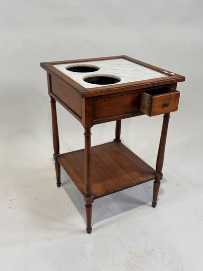 Molded wood refreshment stand opening with...
