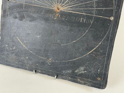 Rectangular sundial with engraved slate bezel,...