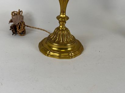 Large pair of gilded bonze three-armed torches...